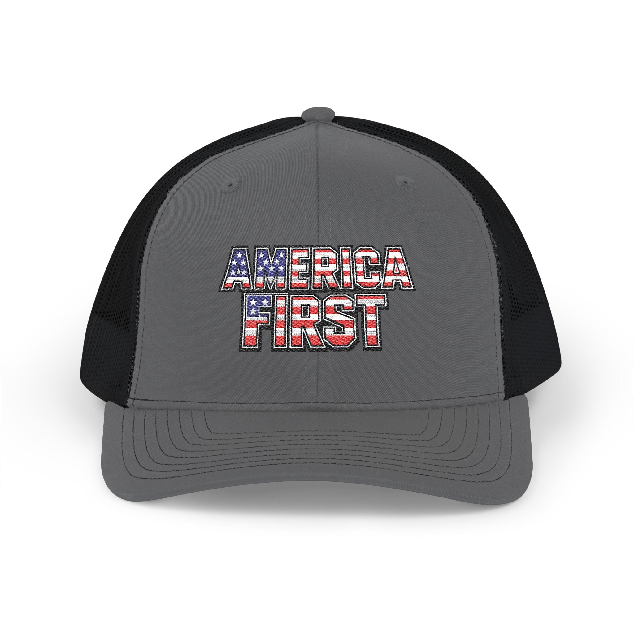 America First Embroidered Trucker Cap