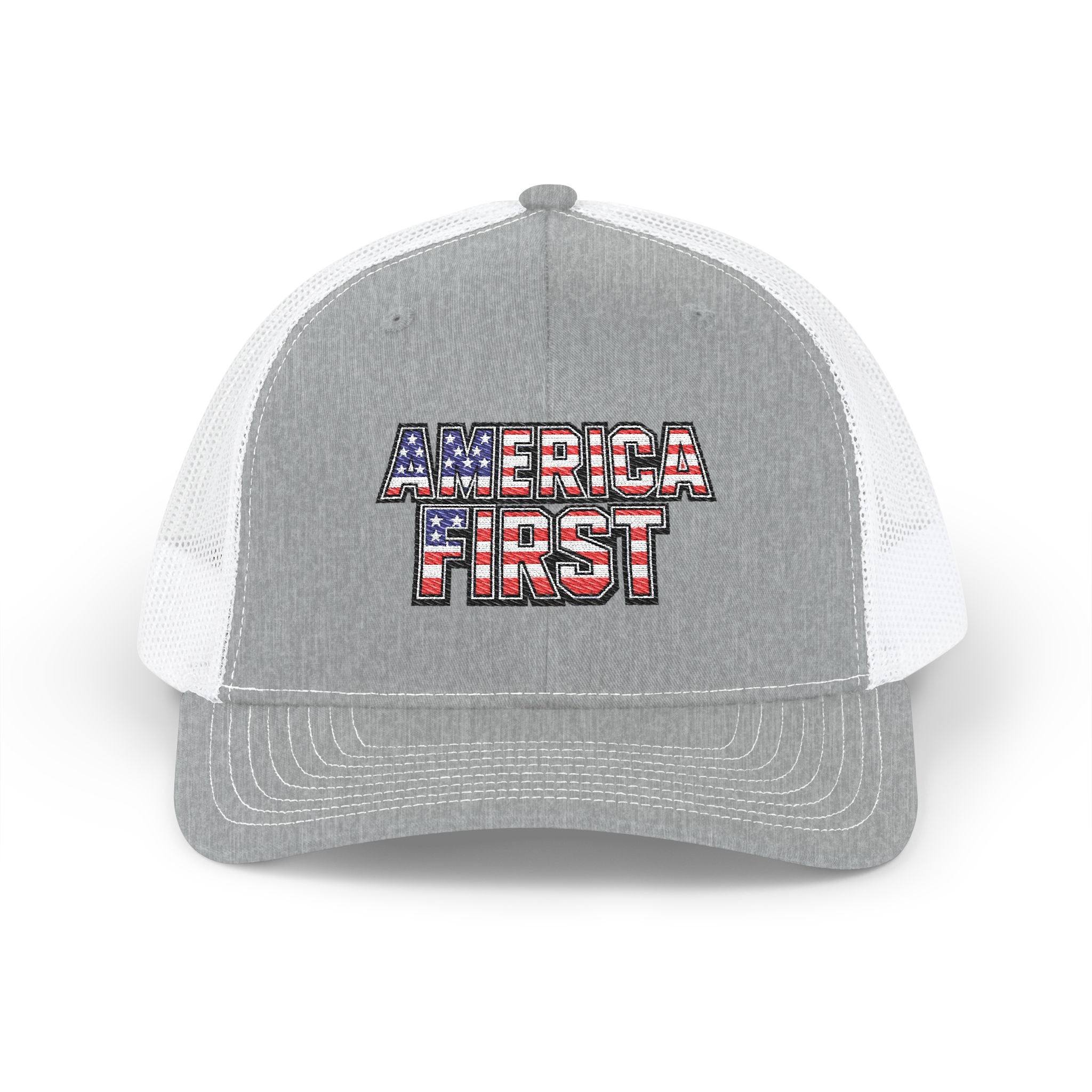 America First Embroidered Trucker Cap