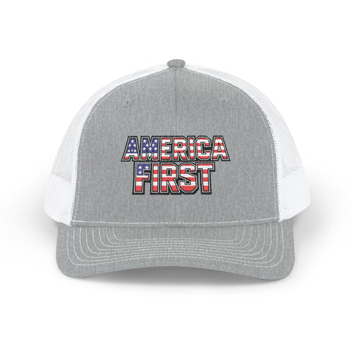America First Embroidered Trucker Cap