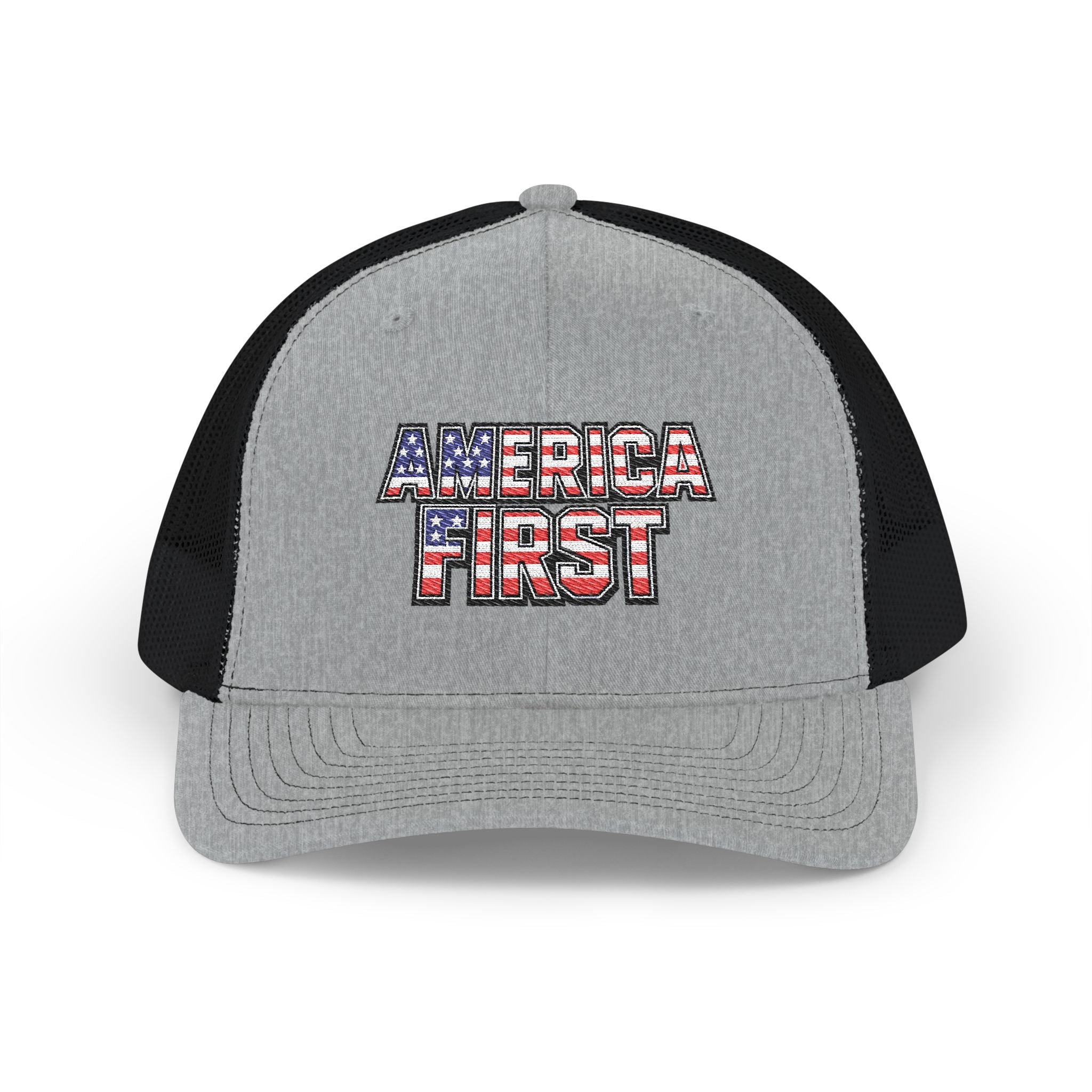 America First Embroidered Trucker Cap