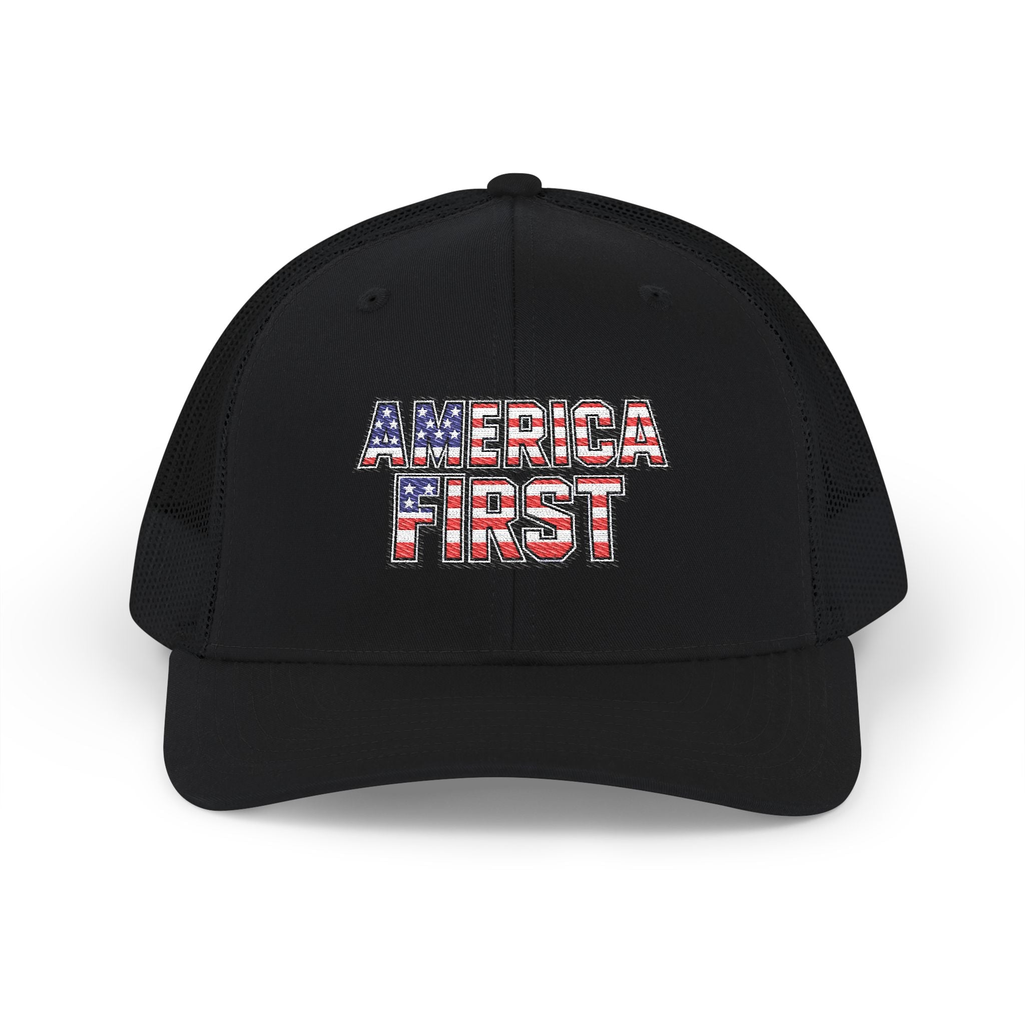 America First Embroidered Trucker Cap