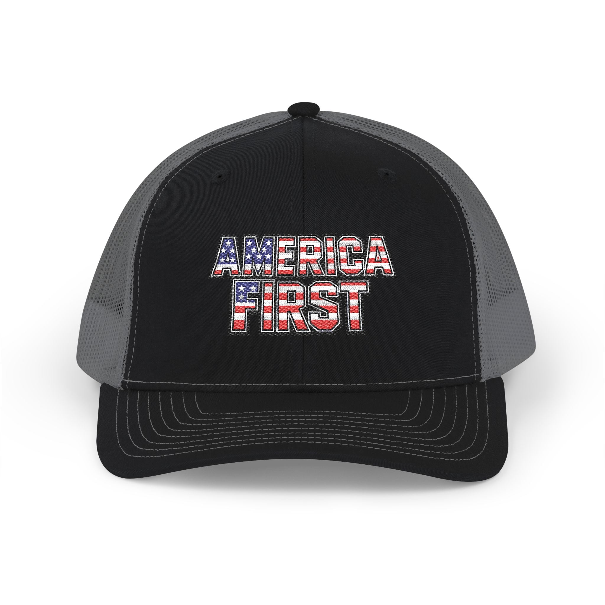 America First Embroidered Trucker Cap