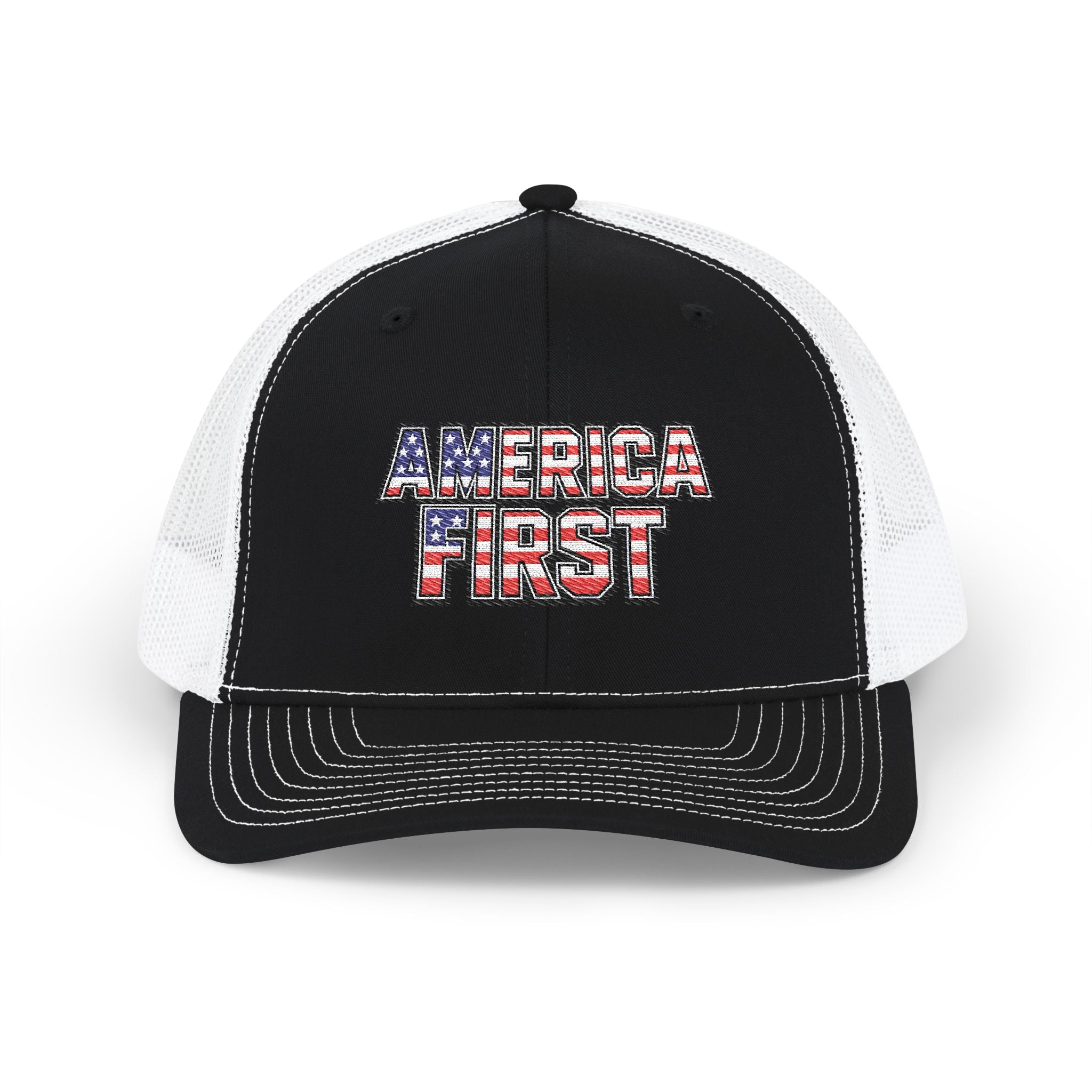 America First Embroidered Trucker Cap